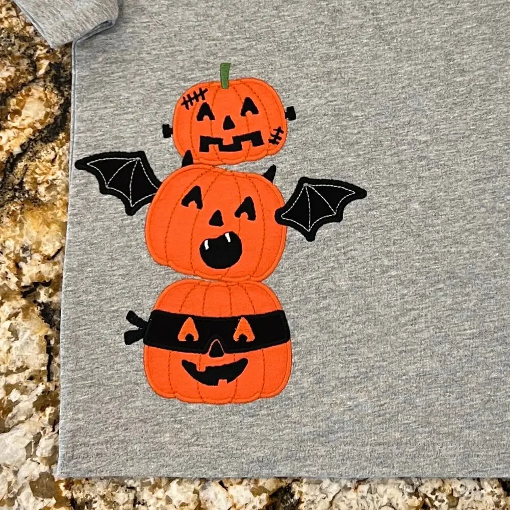 *NWT Gymboree Boys Grey & Orange Halloween Pumpkin Top